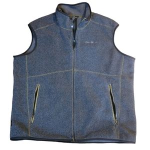 Eddie Bauer Grey Fleece Full Zip Vest Size-XL